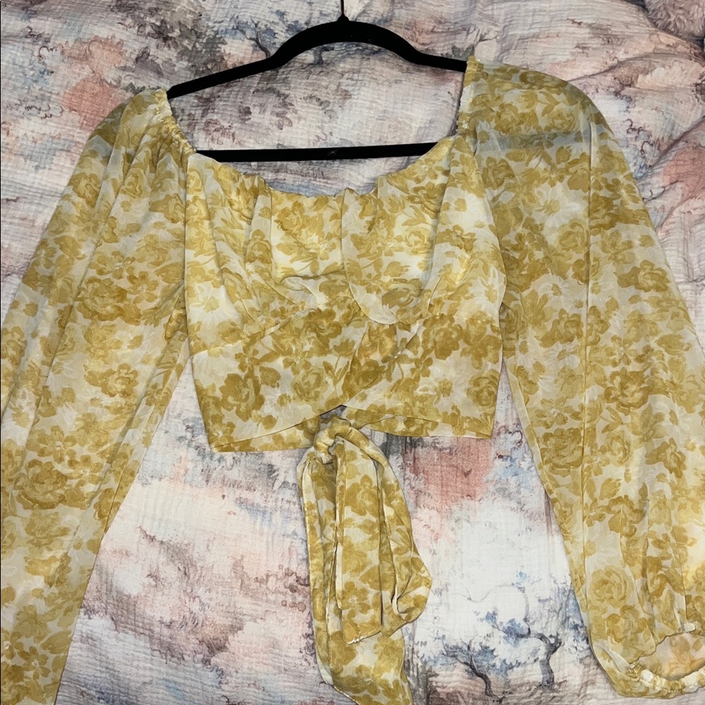 Japna Mustard Floral Blouse